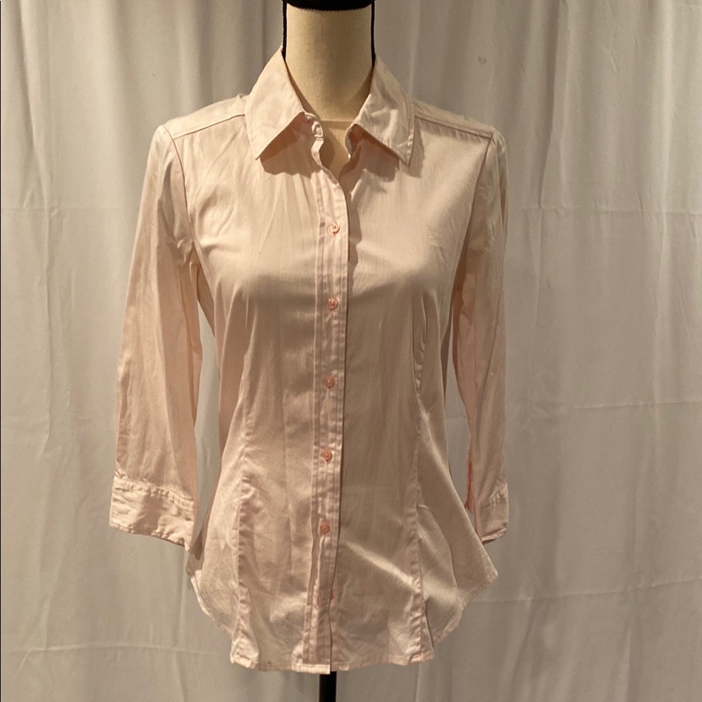 New York & Company Light Pink Button-Down Shirt